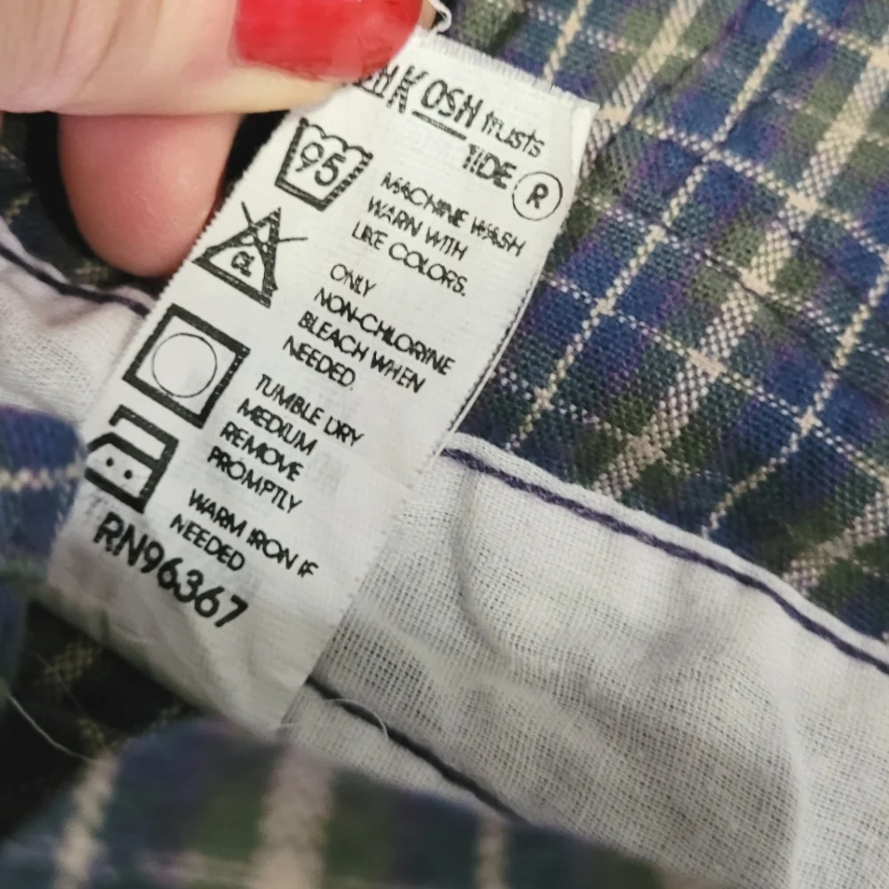 Vintage 1990s OshKosh B'gosh plaid baby bib overalls
